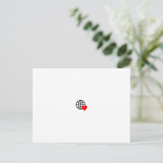 A red heart symbol created with smooth, bold lines postcard (Standing Front)