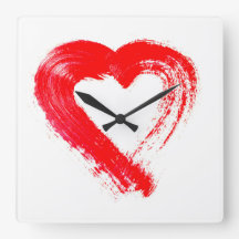 A Red Heart Wall Clock