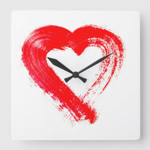 A Red Heart Wall Clock 