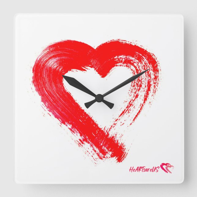 A Red Heart Wall Clock (Front)