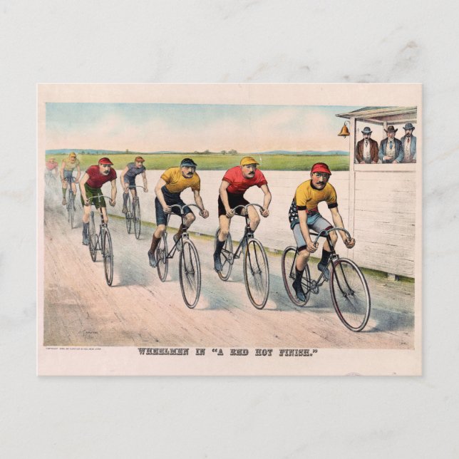 A Red Hot Finish, 1894 Postcard (Front)