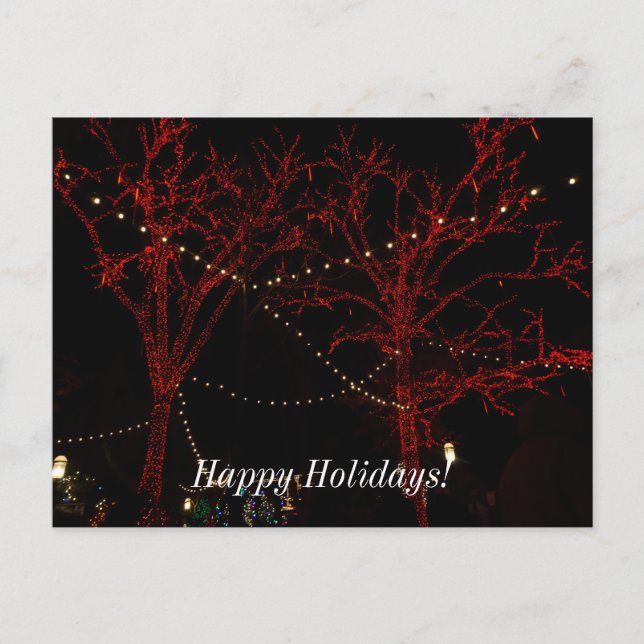 A Red Pair Happy Holidays Postcard (Front)