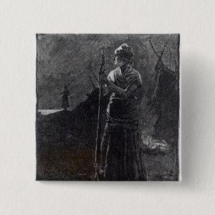 A Red River Colonist, 1878 2 Inch Square Button