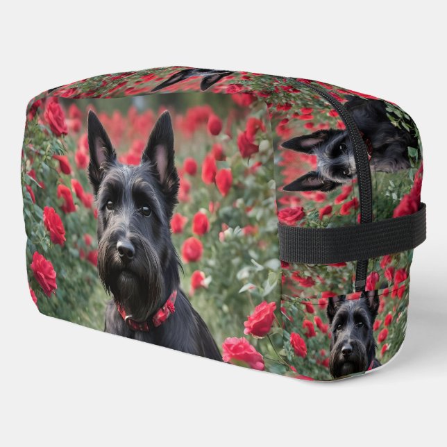 "A Red Rose for the Black Scottish Terrier"  Dopp Kit (Left Corner)