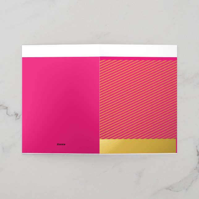 A red rose with vibrant petals surrounded by delic foil greeting card (Outside Laydown)