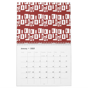 A red rug with a textured pattern is spread out on calendar