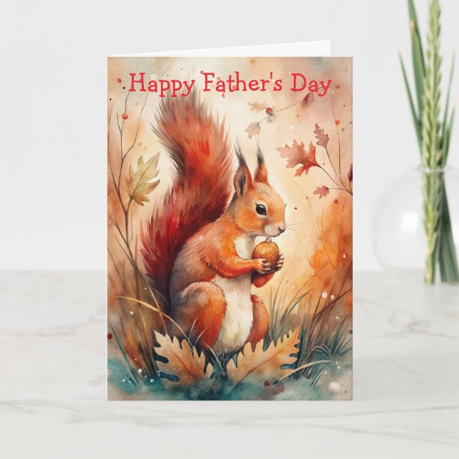 A Red Squirrel eating a nut Card (Front)