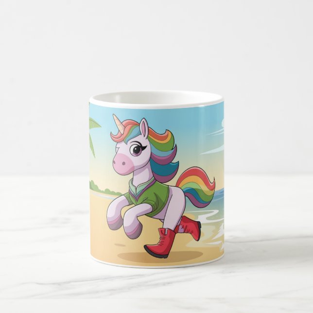 A Red Unicorn Coffee Mug (Center)