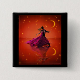 A Red Waltz 2 Inch Square Button