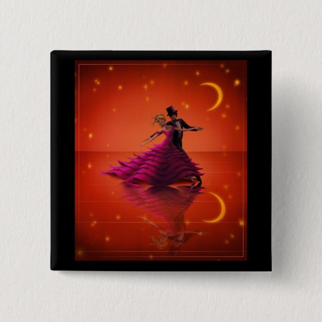 A Red Waltz 2 Inch Square Button (Front)