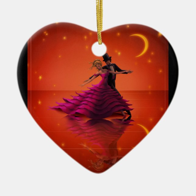 A Red Waltz Ceramic Ornament (Front)