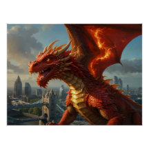A Red Welsh Dragon Terrorizes London