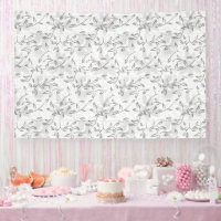 A refined black and white floral motif, highlighti