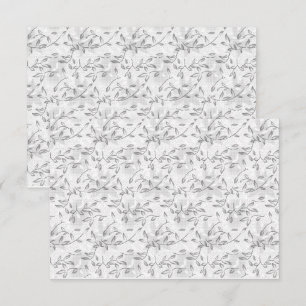 A refined black and white floral motif, highlighti thank you card