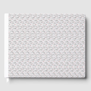 A refined floral motif in white and gray, presenti guest book
