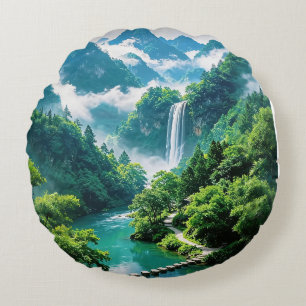 A Refreshing Melody 033 Round Pillow