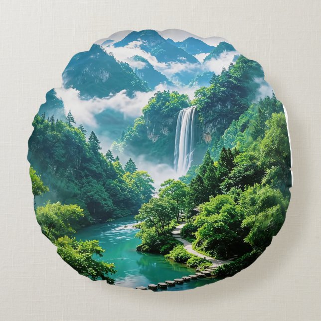 A Refreshing Melody 033 Round Pillow (Front)
