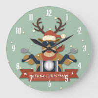 A reindeer sunglasses riding motorcycle