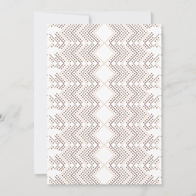A repeating geometric pattern with diamond shapes  invitation (Front)