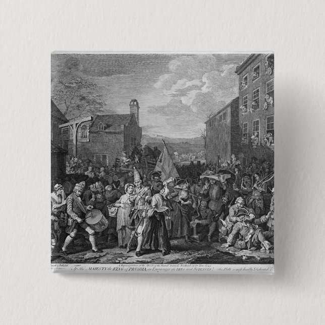 A Representation of the March of the Guards 2 Inch Square Button (Front)