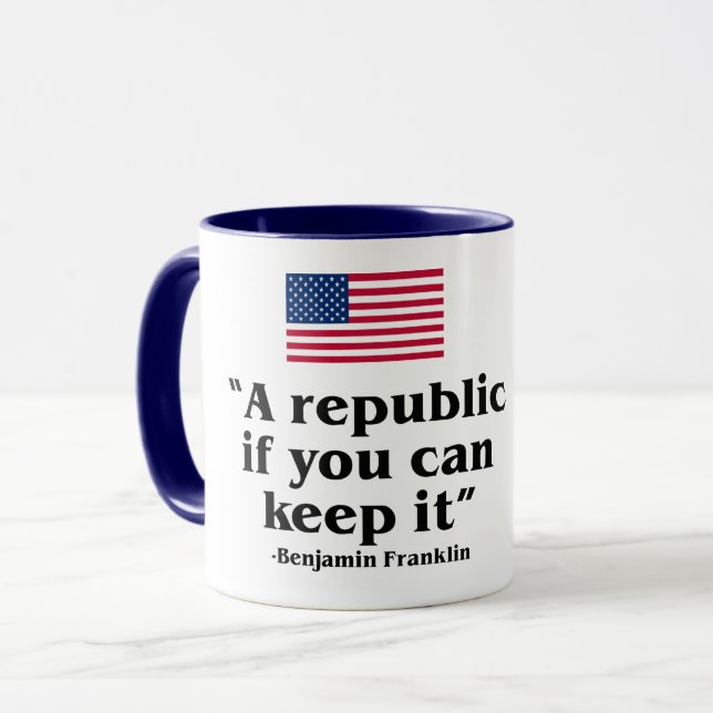 A REPUBLIC IF YOU CAN KEEP IT USA CONSTITUTION  MUG (Front Left)