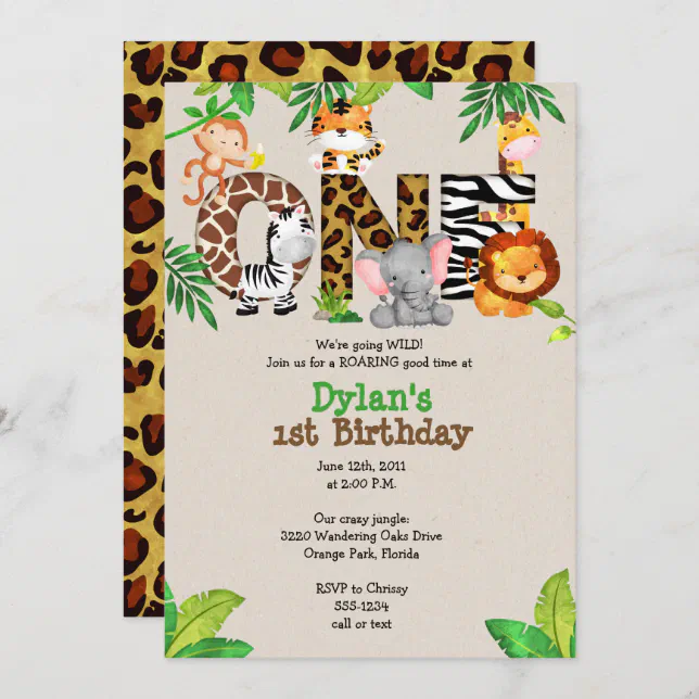 Invitation anniversaire enfant Safari