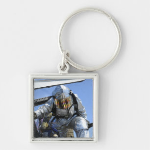 A rescue drill is performed on the flight deck keychain