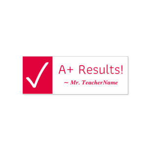 "A+ Results!" Teacher Rubber Stamp