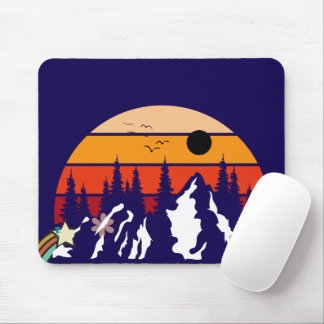 A Retro Adventure mountain Mouse Pad