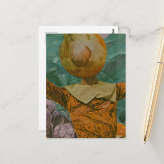 A retro dancing onion postcard