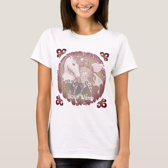 A Retro Fairy and Unicorn t-shirt (Front)