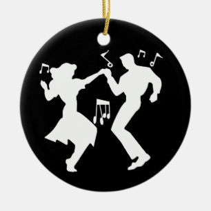A Retro Rockin' Theme Ceramic Ornament