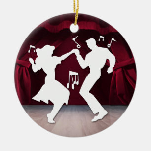 A Retro Rockin' Theme Ceramic Ornament