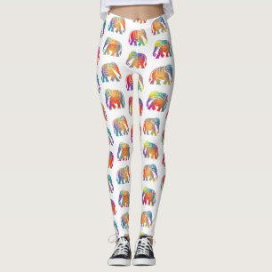 A Retro Style Elephant Design Leggings