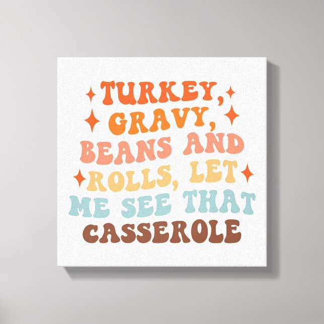 A Retro Thanksgiving Dinner Canvas Print (Front)