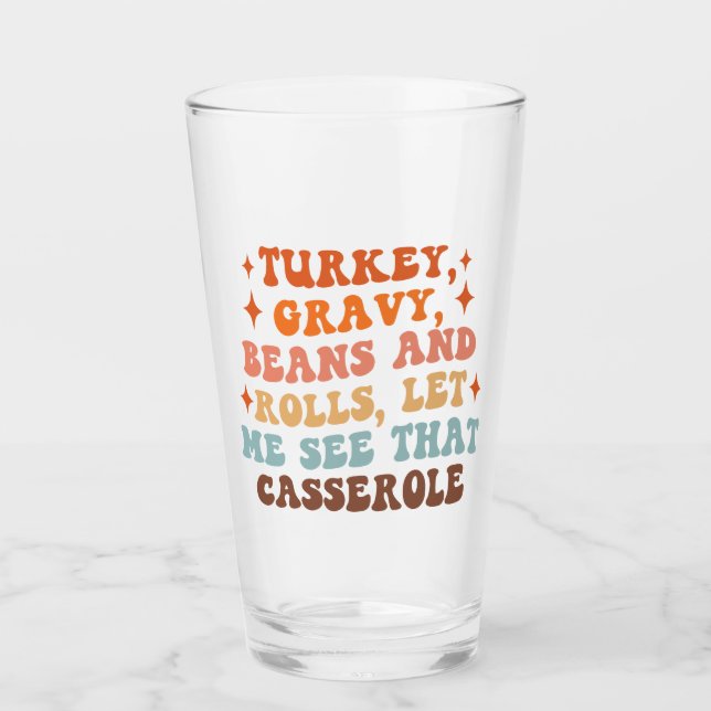 A Retro Thanksgiving Dinner Glass (Front)