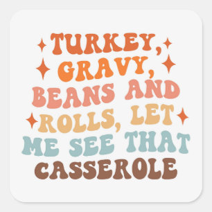 A Retro Thanksgiving Dinner Square Sticker