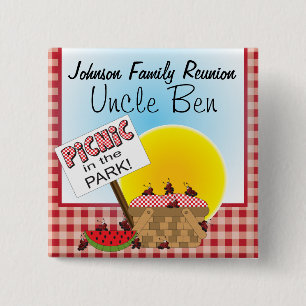 A Reunion   Picnic in the Park   Any Occasion 2 Inch Square Button