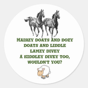 "A reverse mondegreen" Classic Round Sticker