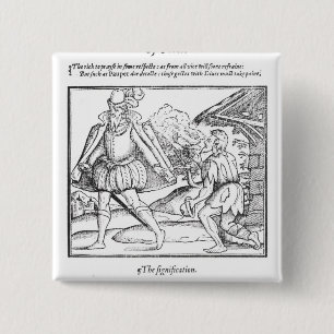 A Rich Man Spurns a Ragged Beggar 2 Inch Square Button
