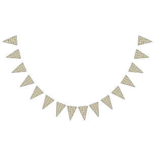 A richly coloured rug features a symmetrical geome bunting flags