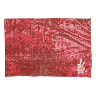 A richly patterned textile featuring vibrant red h pillowcase