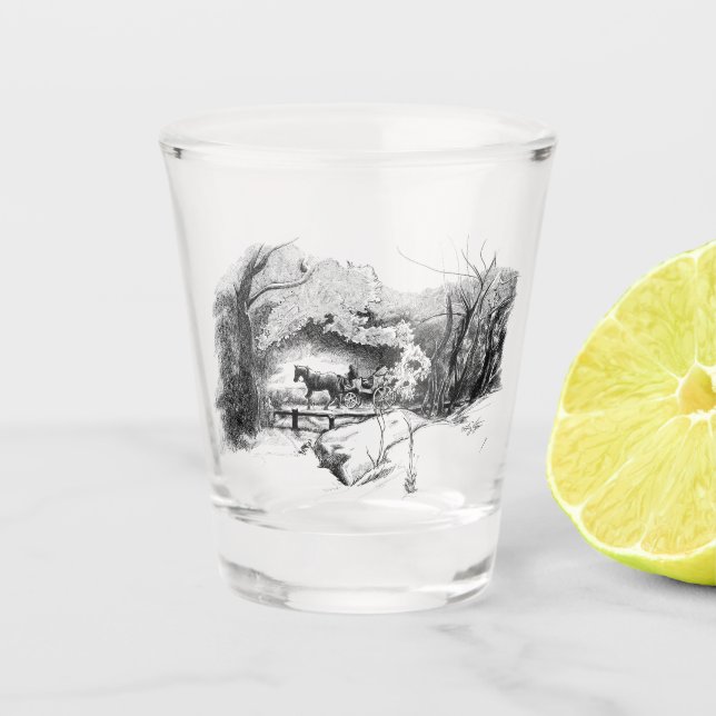 A Ride Through Central Park Shot glass (Front)