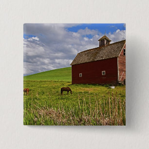 A ride through the farm country of Palouse 3 2 Inch Square Button