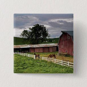 A ride through the farm country of Palouse 4 2 Inch Square Button