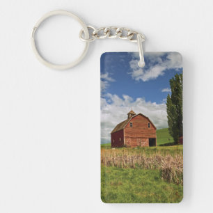 A ride through the farm country of Palouse Keychain