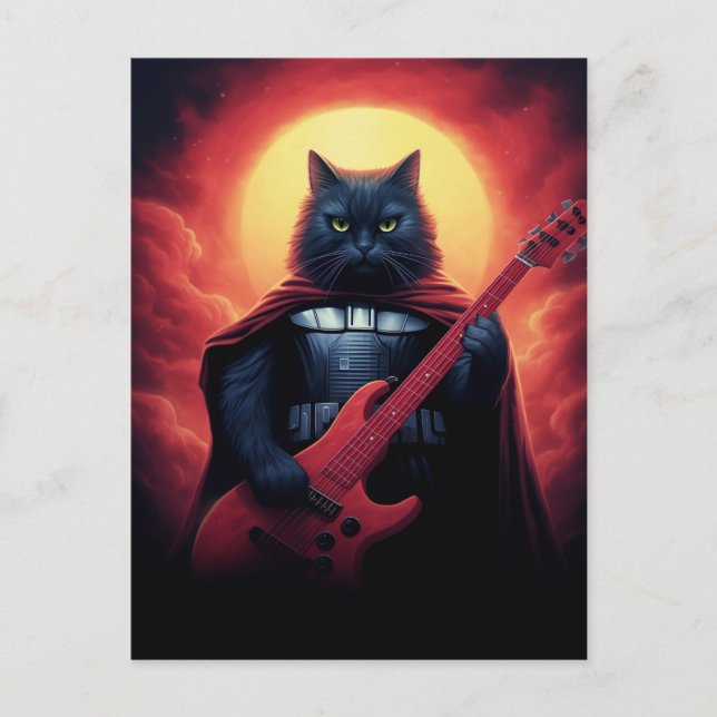 A Riff that Shakes the Cosmos | Galactic Cat Lord Postcard (Front)