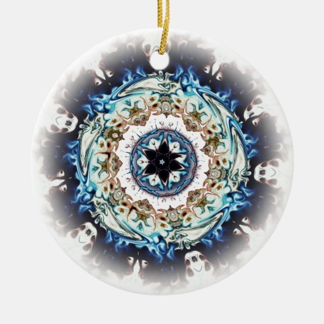 A ring of fire (colorful pattern) ceramic ornament (Front)