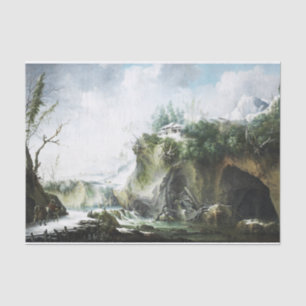 A river landscape in winter, Francesco Foschi  Tissue Paper
