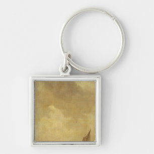 A River Scene, with Fishermen Laying a Net, 1638 Keychain